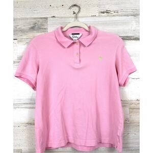 Lilly Pulitzer Shrunken Pima Cotton Pink Polo Shirt Womens M Golf Coastal